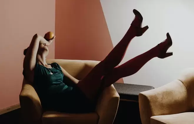 Young woman with varicose veins in legs